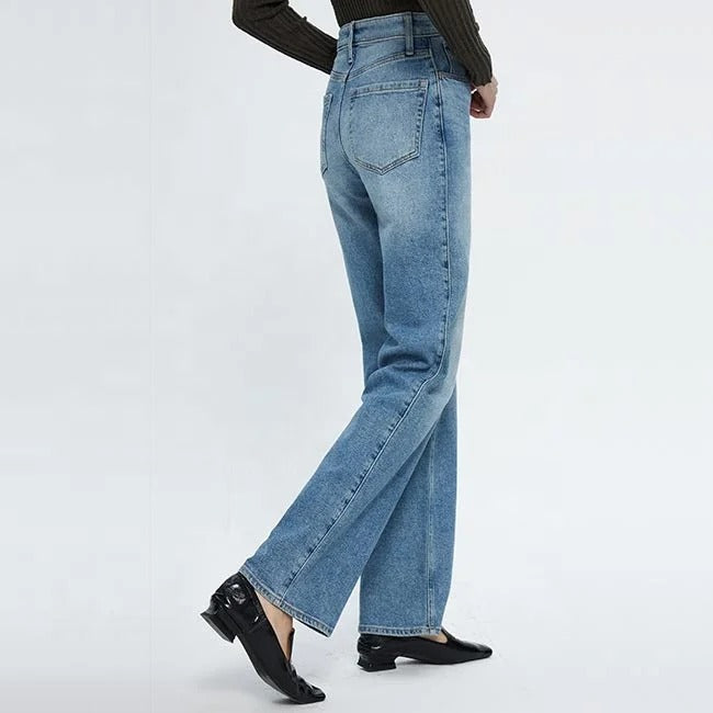Light Blue Straight-Leg Jeans
