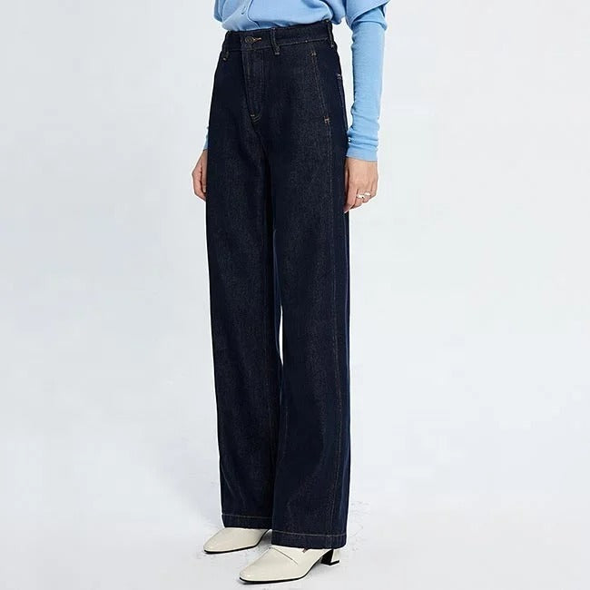 Dark Indigo Wide-Leg Jeans