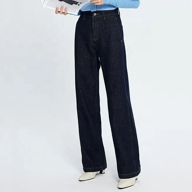 Dark Indigo Wide-Leg Jeans