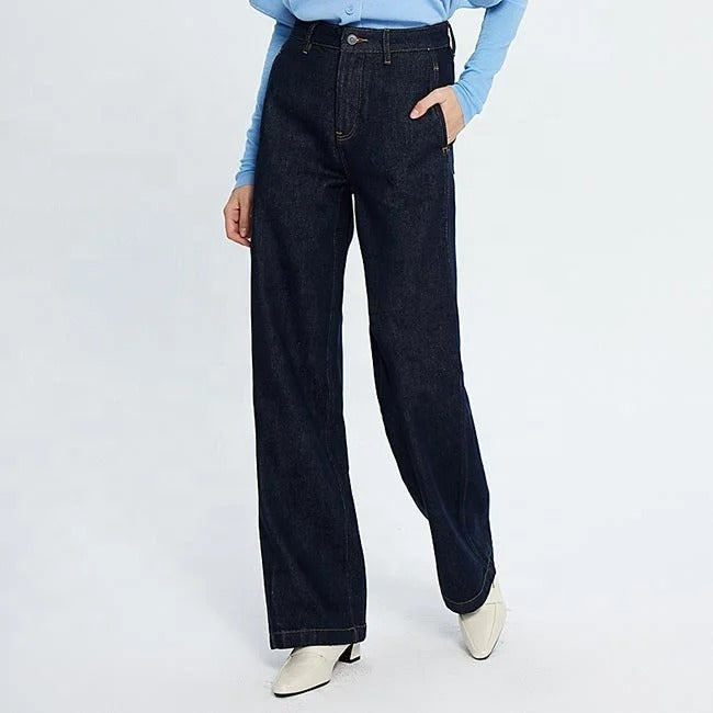 Dark Indigo Wide-Leg Jeans