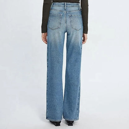 Light Blue Straight-Leg Jeans
