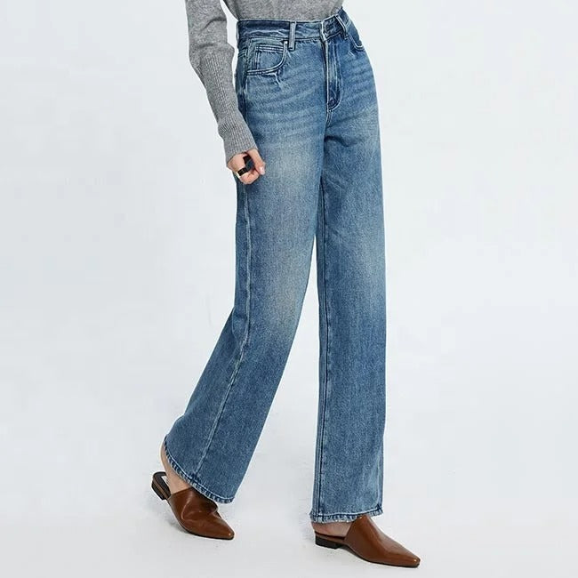 Light Blue Wide-Leg Jeans