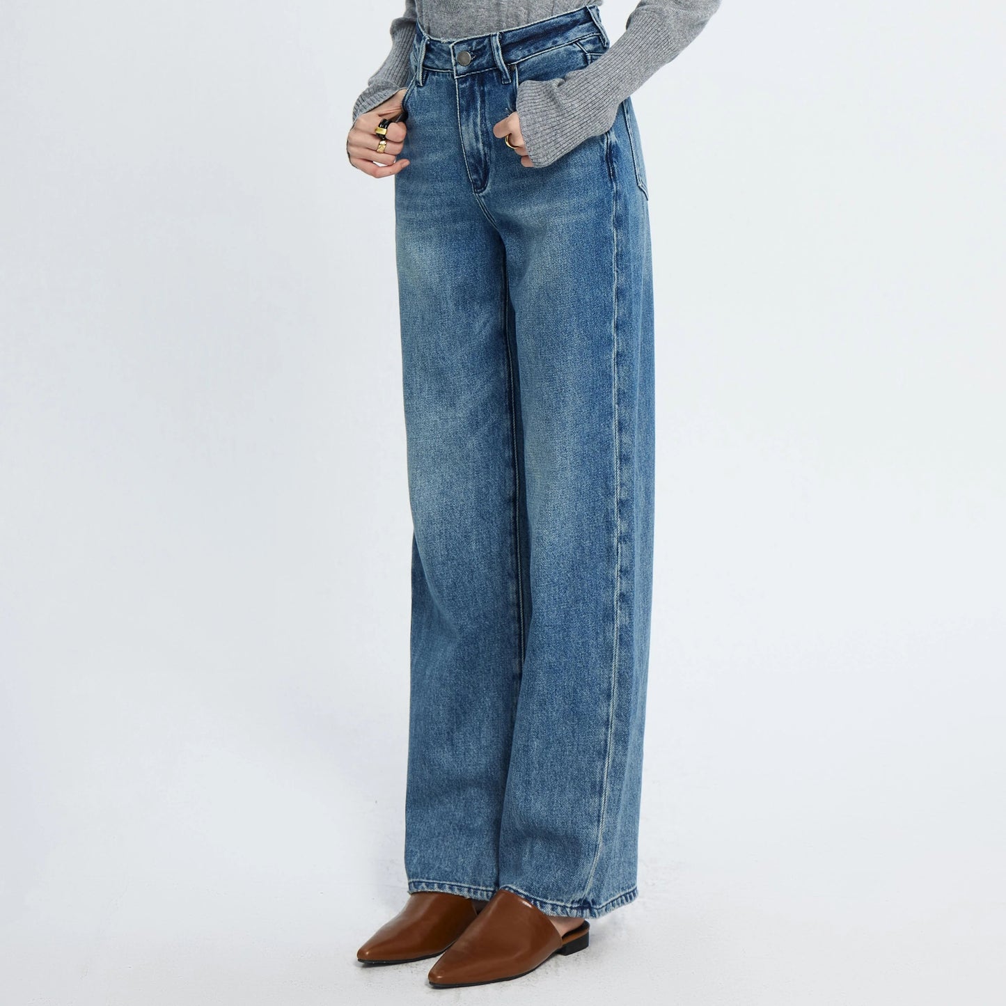Light Blue Wide-Leg Jeans
